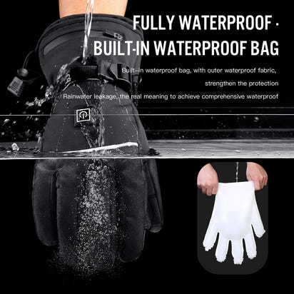 Rechargeable Heated Gloves – 3 Heat Levels & Waterproof Design
