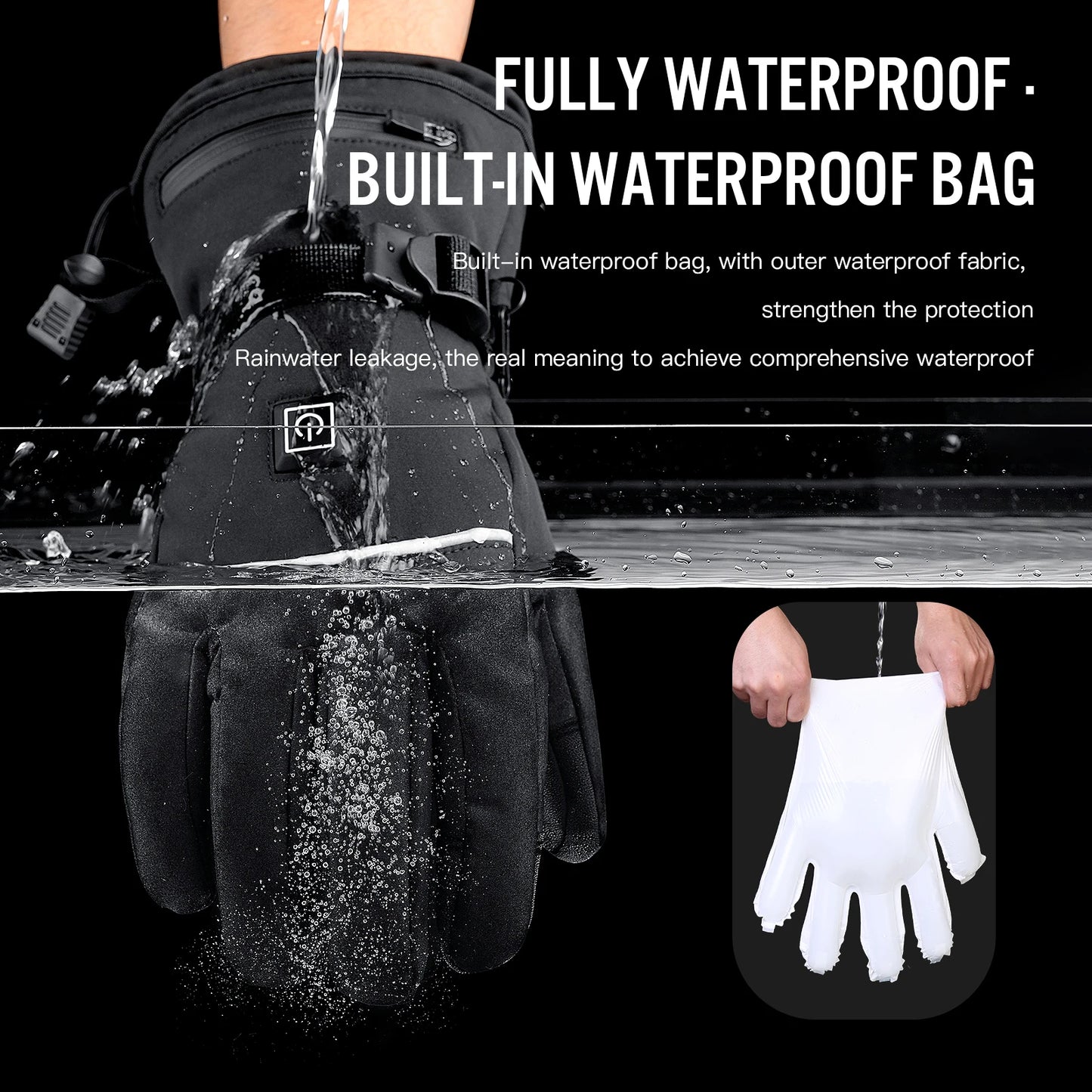 Rechargeable Heated Gloves – 3 Heat Levels & Waterproof Design