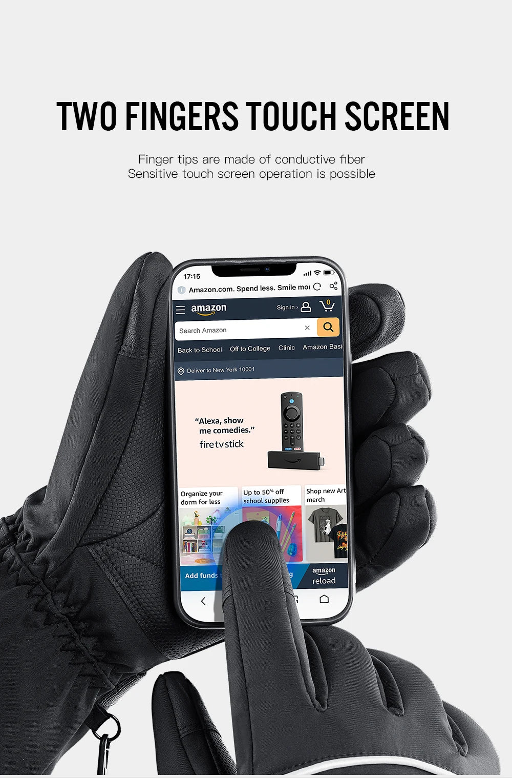 Rechargeable Heated Gloves – 3 Heat Levels & Waterproof Design