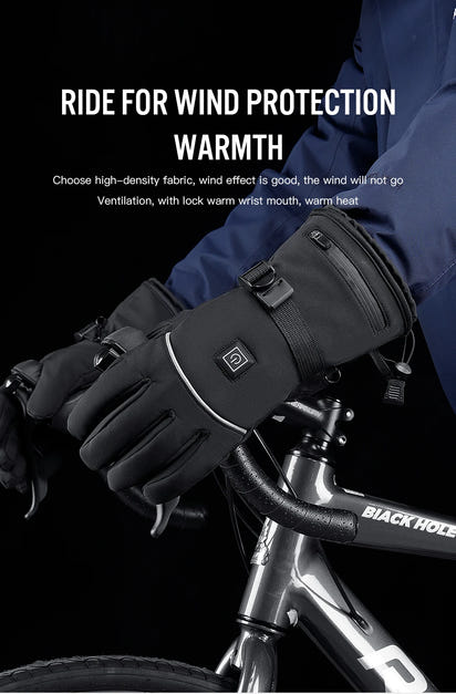 Rechargeable Heated Gloves – 3 Heat Levels & Waterproof Design