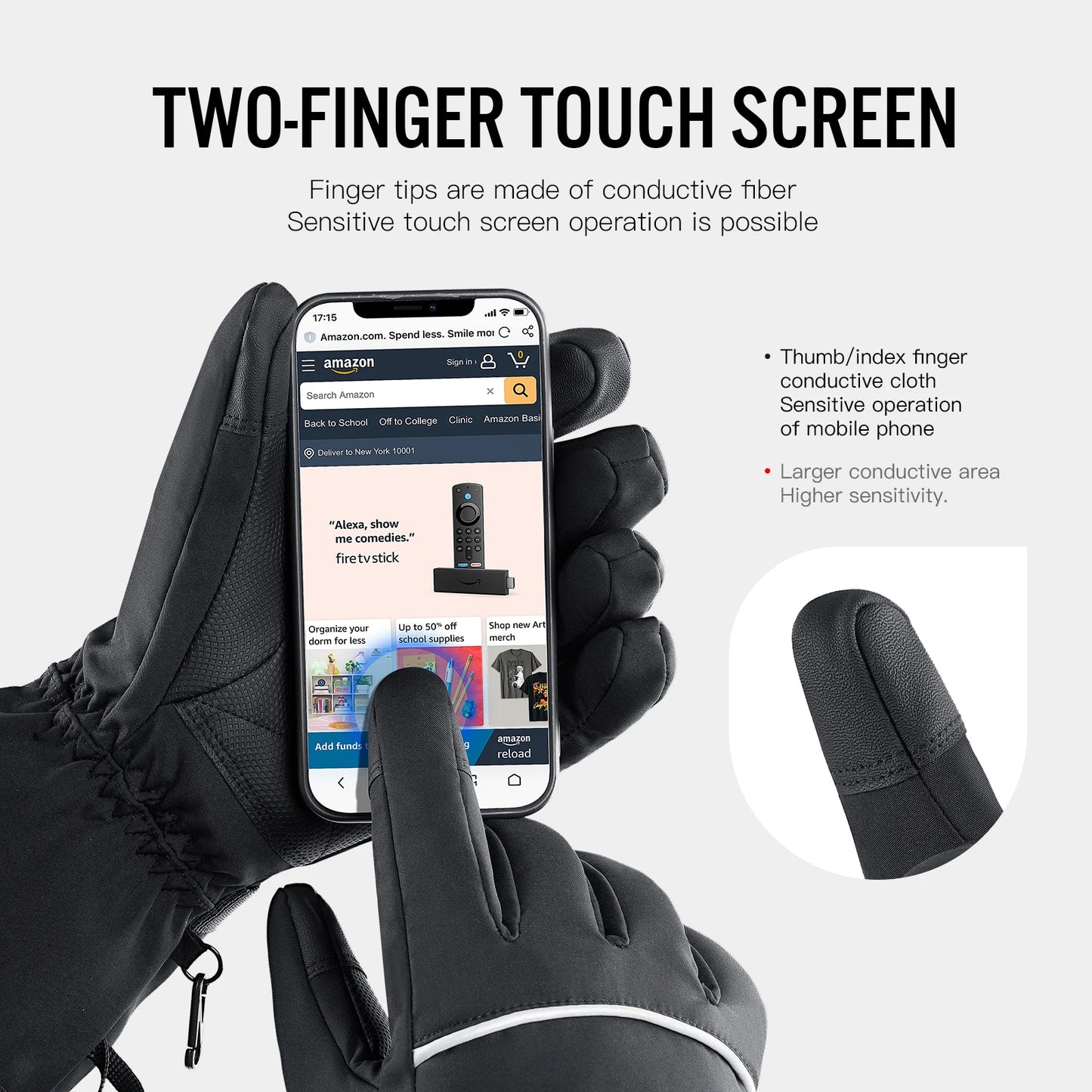 Rechargeable Heated Gloves – 3 Heat Levels & Waterproof Design