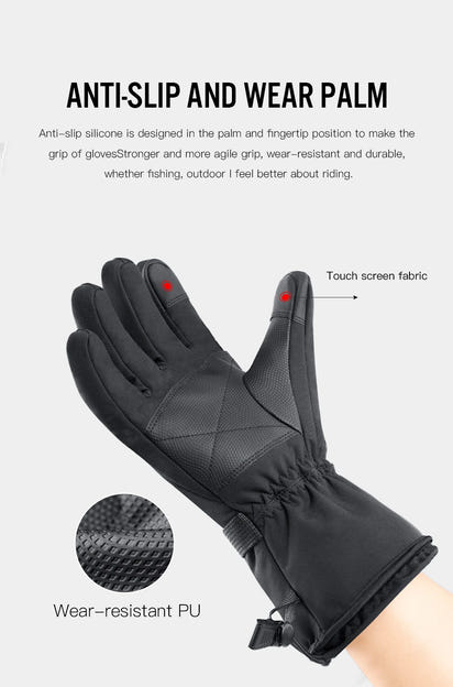 Rechargeable Heated Gloves – 3 Heat Levels & Waterproof Design