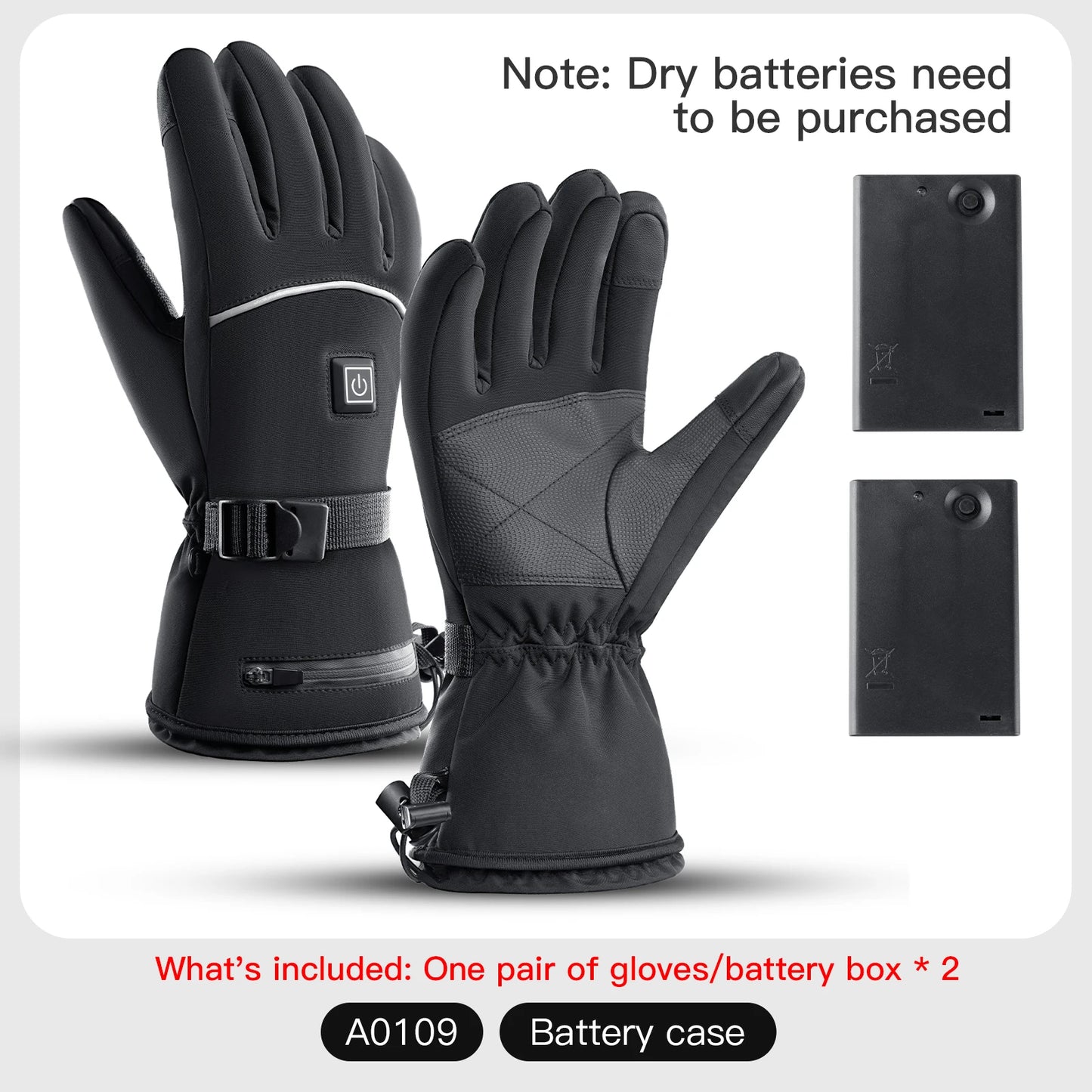 Rechargeable Heated Gloves – 3 Heat Levels & Waterproof Design