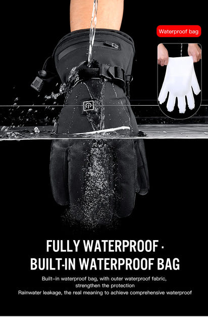Rechargeable Heated Gloves – 3 Heat Levels & Waterproof Design