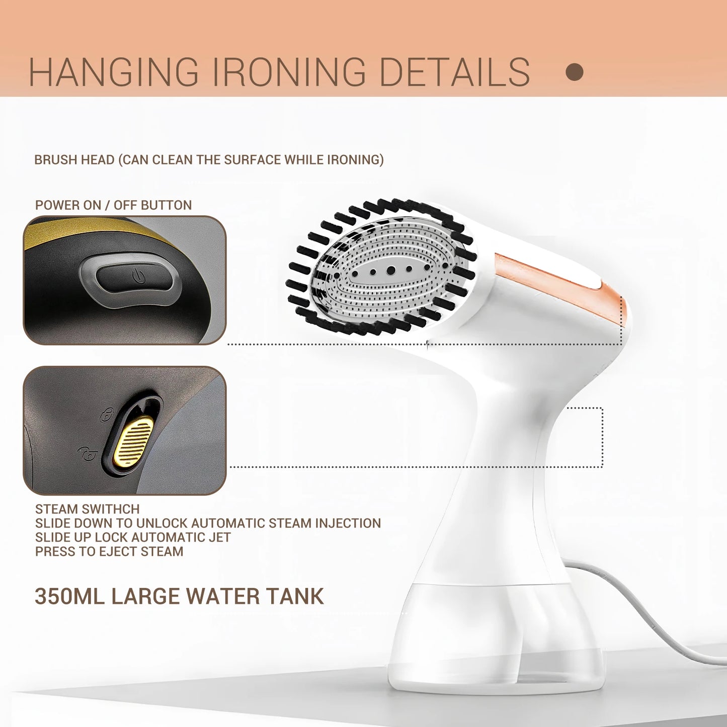 Portable Garment Steamer — Wrinkle Free Clothes in 3 Minutes