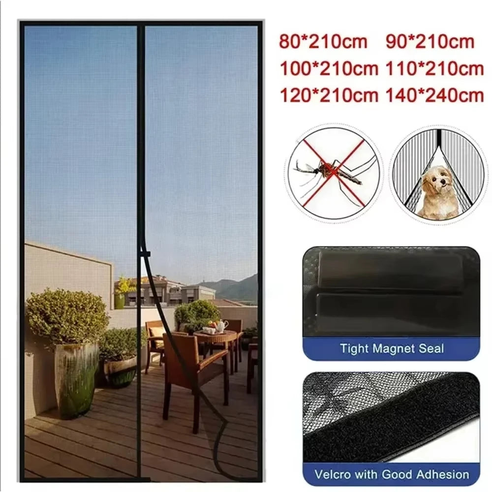 Magnetic Mesh Door Curtain — Hands Free Bug & Mosquito Screen