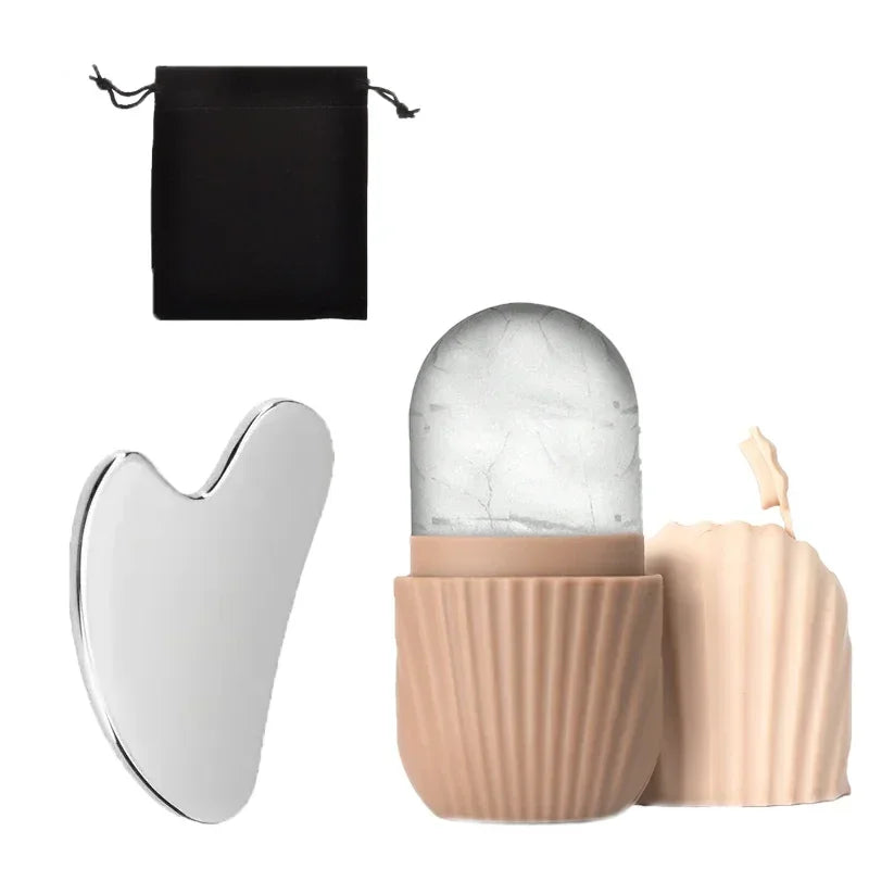 Ice Face Roller & Gua Sha Set — Depuff Contour and Shrink Pores
