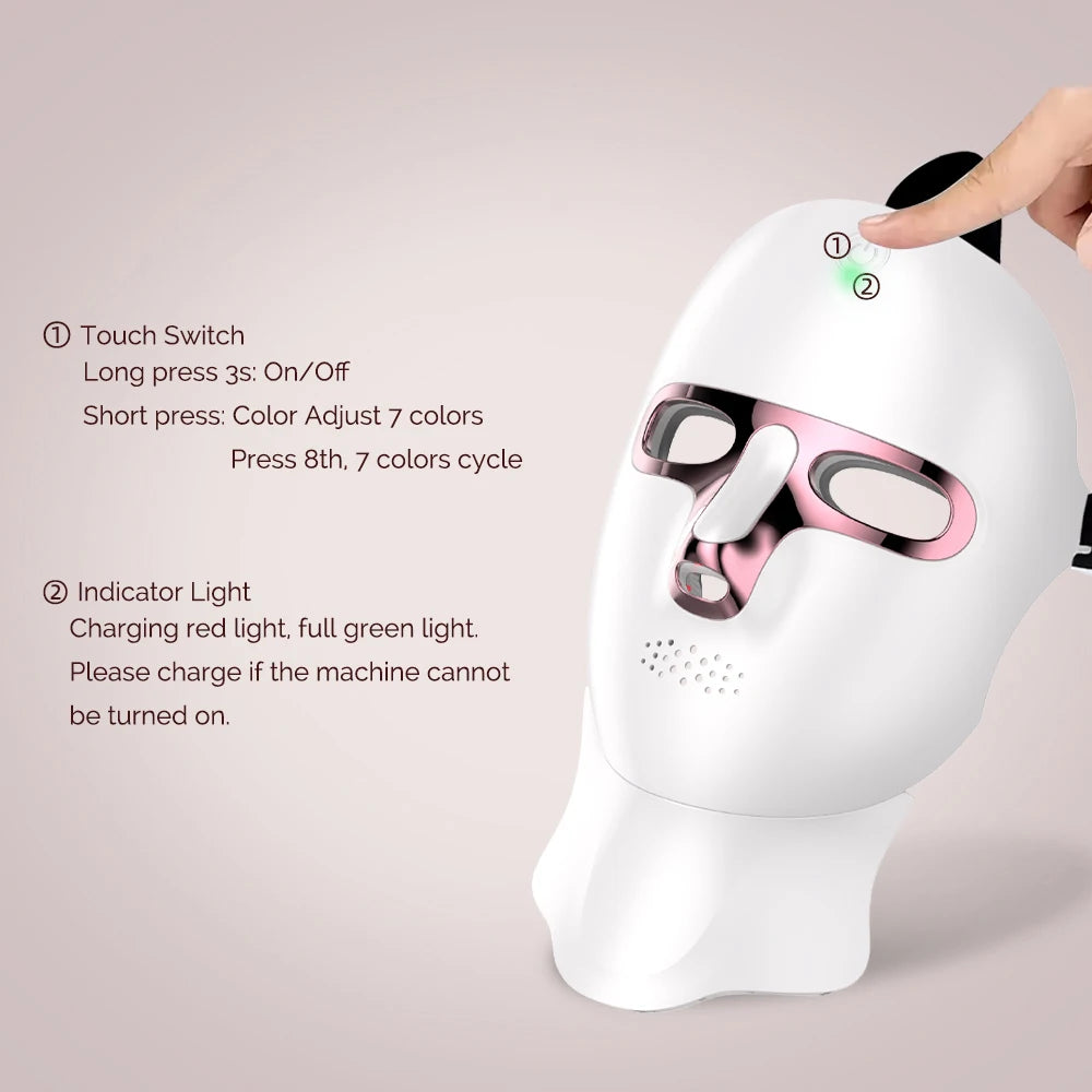 7 Color LED Face & Neck Mask — Photon Skin Rejuvenation Therapy