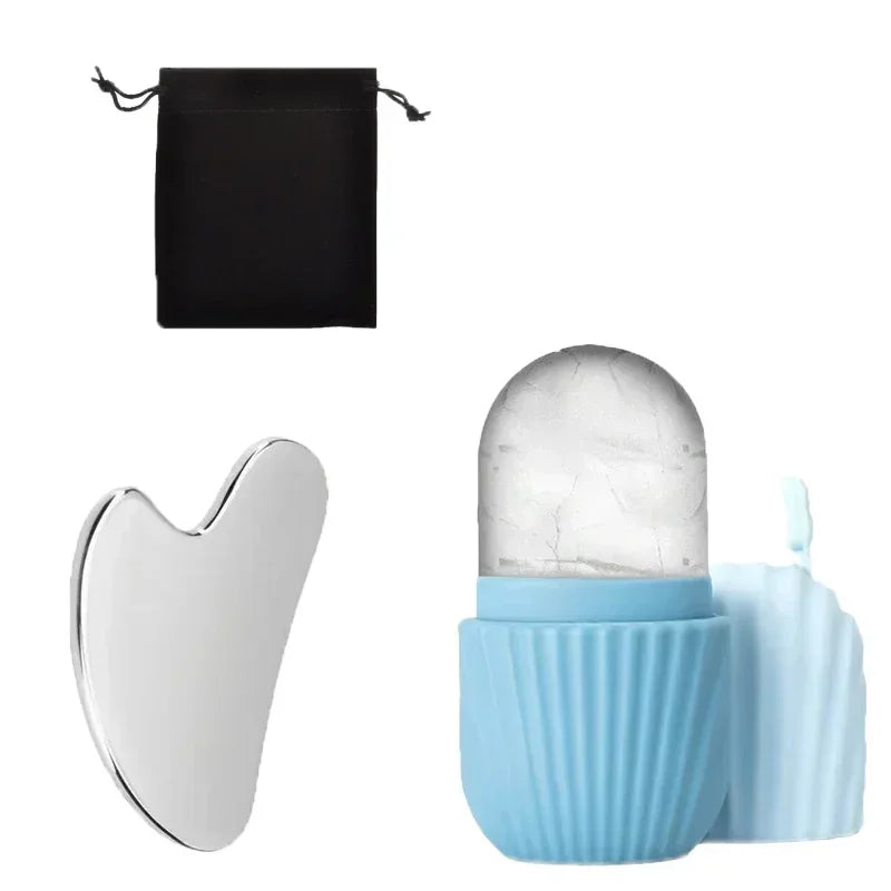 Ice Face Roller & Gua Sha Set — Depuff Contour and Shrink Pores