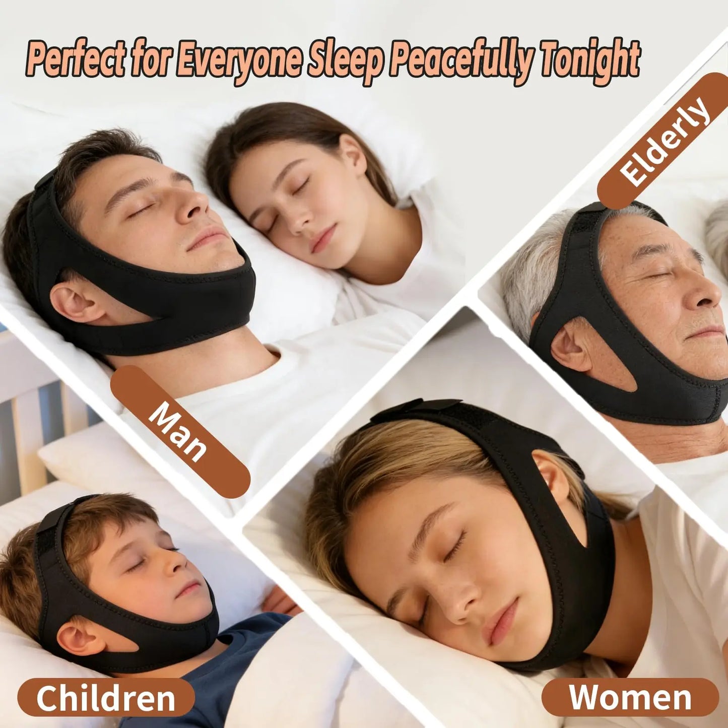 Anti-Snoring Chin Strap — Jaw Support for Quiet Restful Sleep