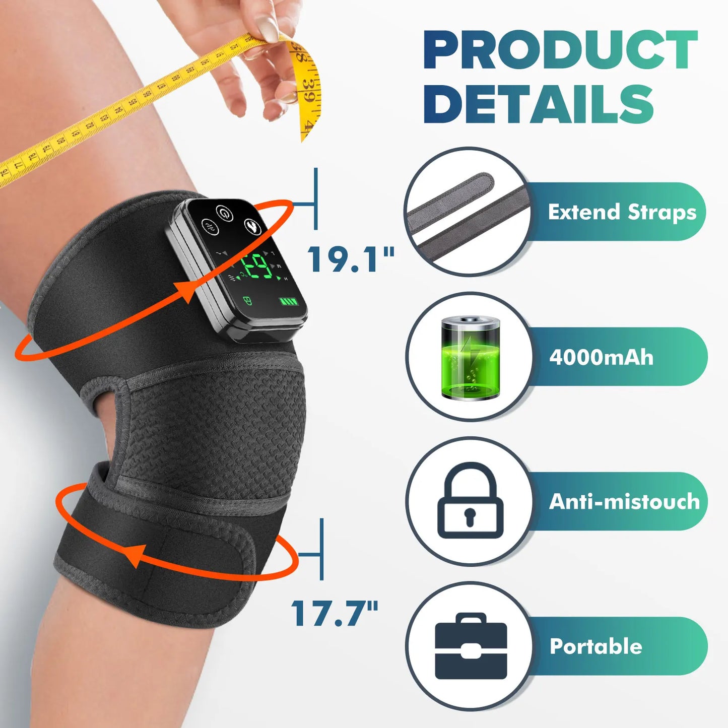 Heated Knee & Joint Massager — Wireless Pain Relief Wrap