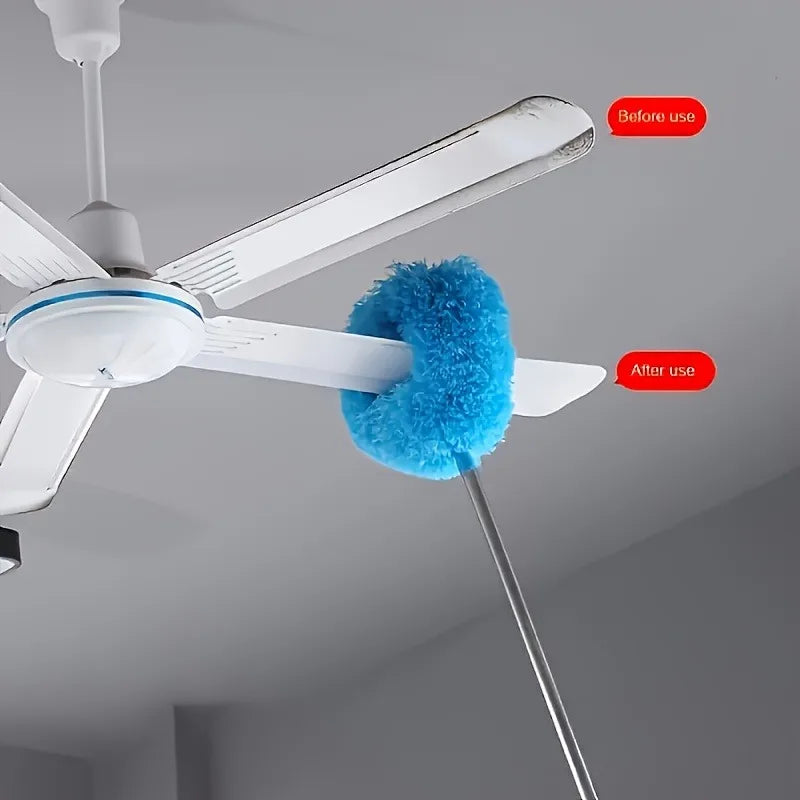 Retractable Ceiling Fan Duster — Extendable 48 Inch Microfiber Pole