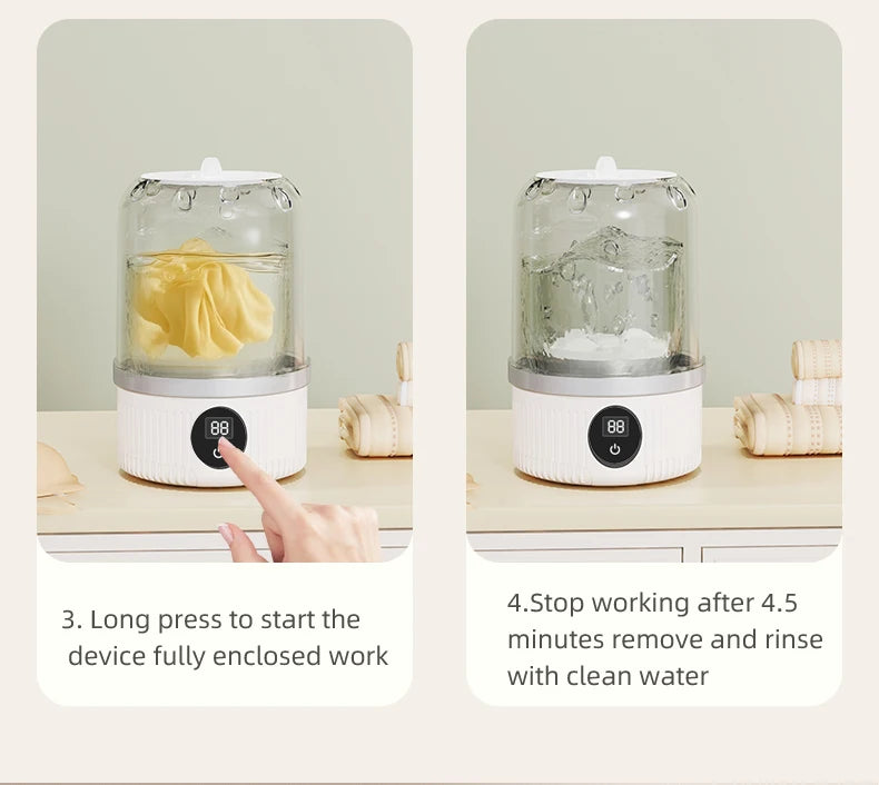 Mini Portable Washing Machine — Wireless for Travel & Dorms