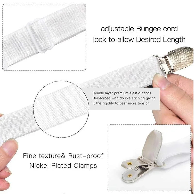 Bed Sheet Holder Clips 12 Pack — Adjustable Non Slip Mattress Grippers