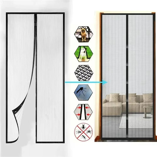Magnetic Mesh Door Curtain — Hands Free Bug & Mosquito Screen