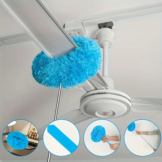 Retractable Ceiling Fan Duster — Extendable 48 Inch Microfiber Pole