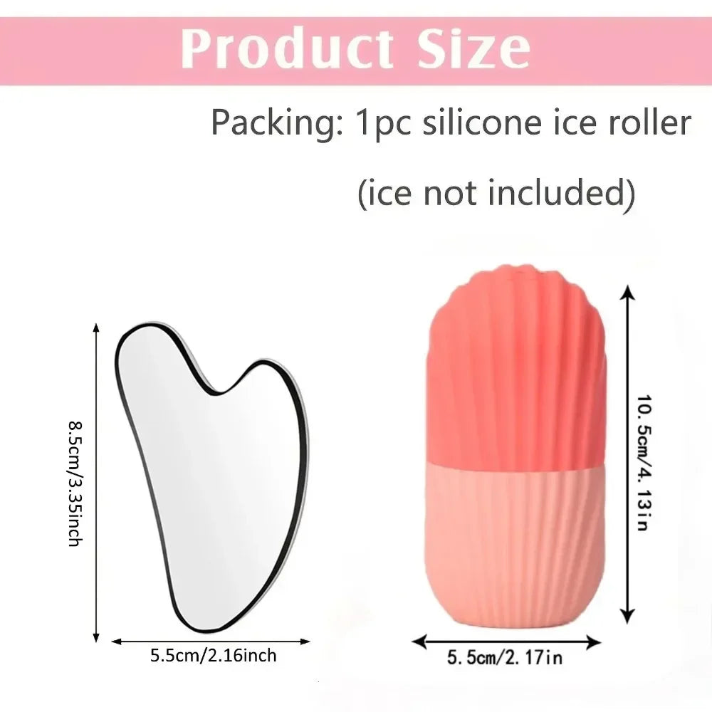 Ice Face Roller & Gua Sha Set — Depuff Contour and Shrink Pores