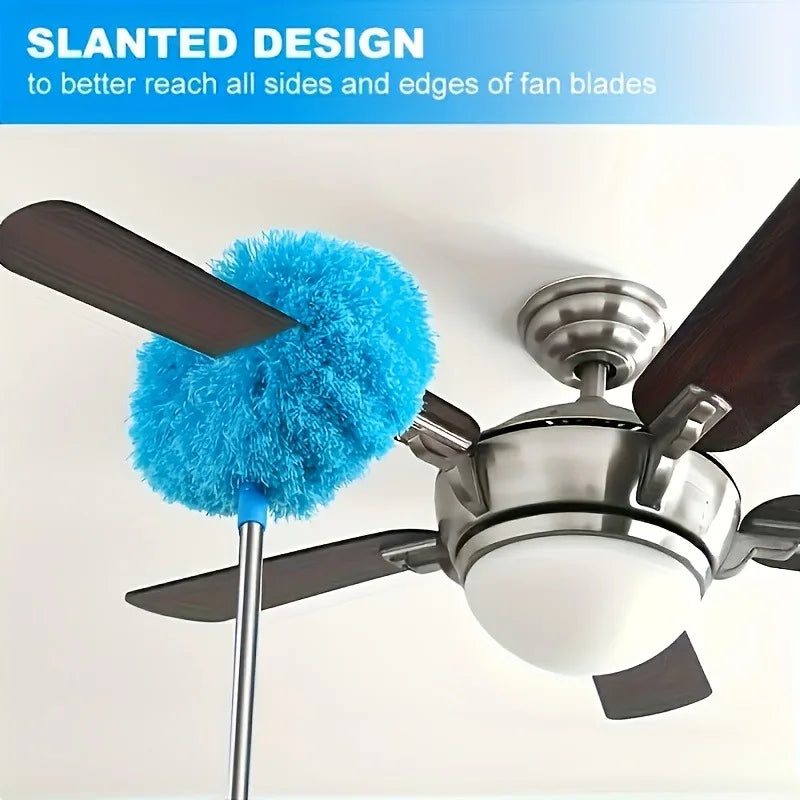 Retractable Ceiling Fan Duster — Extendable 48 Inch Microfiber Pole