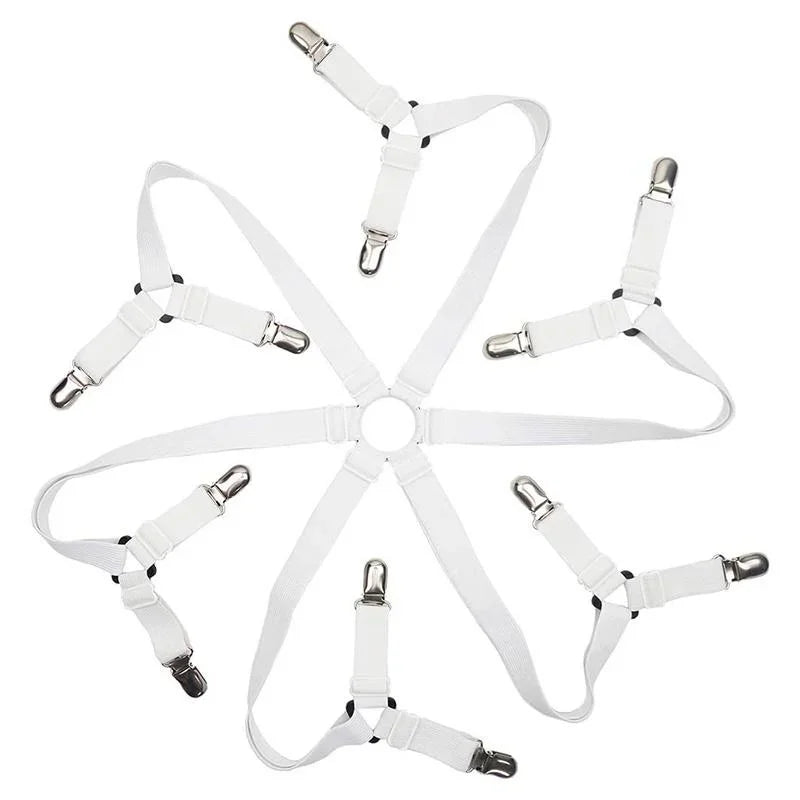 Bed Sheet Holder Clips 12 Pack — Adjustable Non Slip Mattress Grippers
