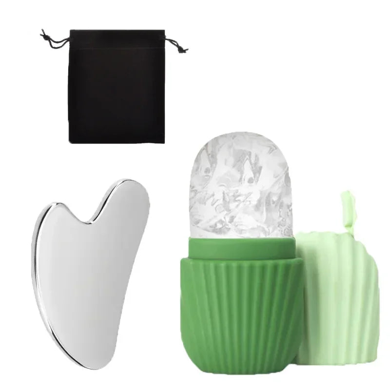 Ice Face Roller & Gua Sha Set — Depuff Contour and Shrink Pores