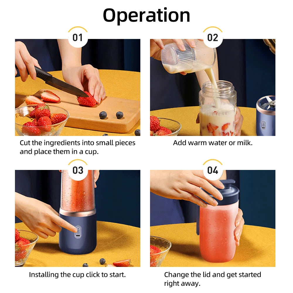 Portable Blender Cup — Fresh Smoothies in 9 Seconds On the Go