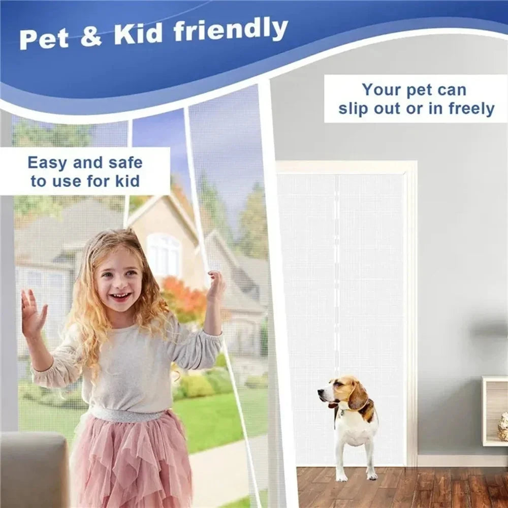 Magnetic Mesh Door Curtain — Hands Free Bug & Mosquito Screen