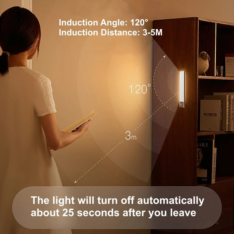 Motion Sensor LED Bar Light — USB Rechargeable Wireless Cabinet Light