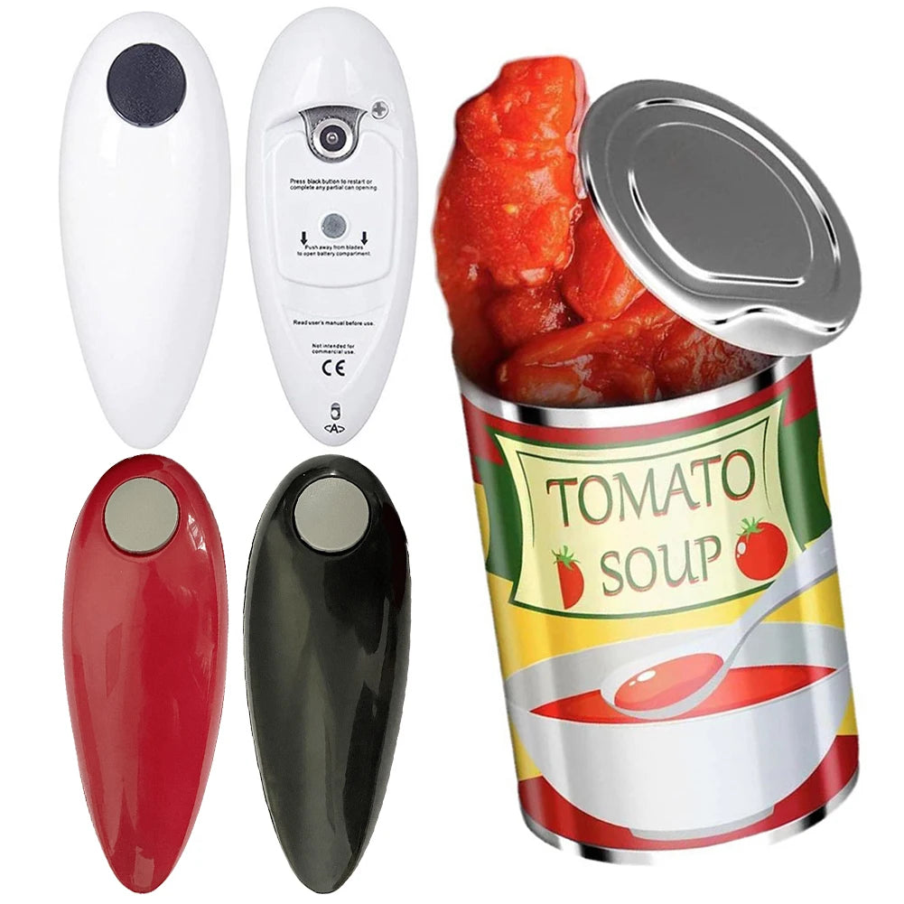 Electric Can Opener — One Touch Safe Smooth Edge Jar Opener