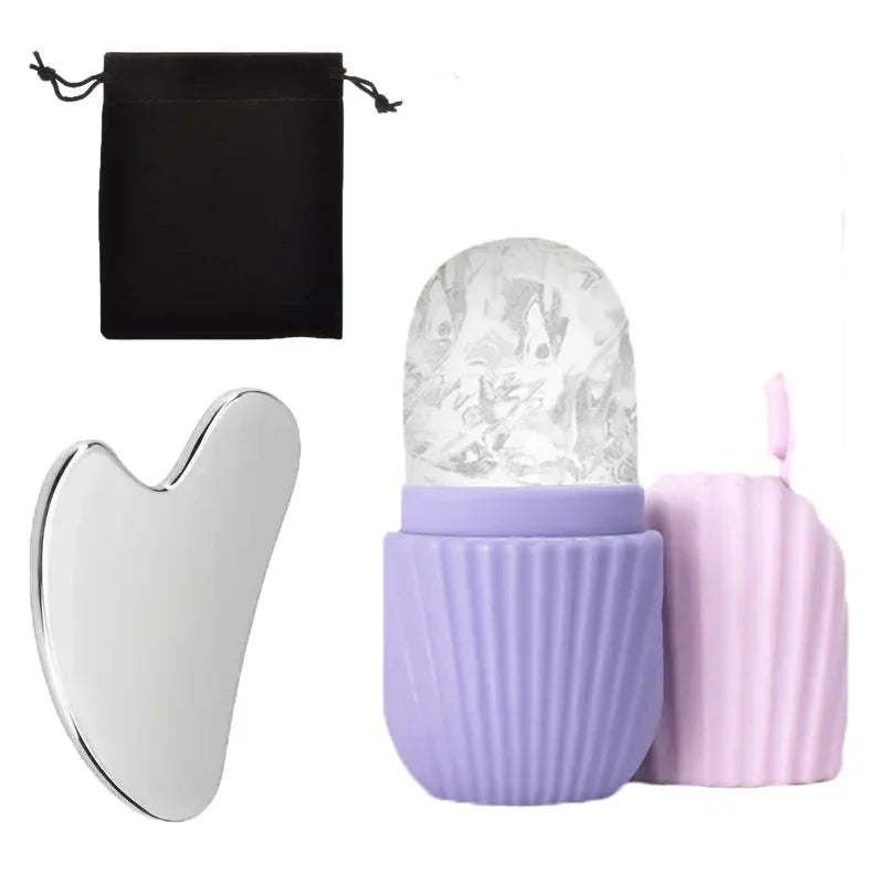 Ice Face Roller & Gua Sha Set — Depuff Contour and Shrink Pores