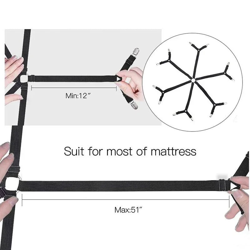 Bed Sheet Holder Clips 12 Pack — Adjustable Non Slip Mattress Grippers
