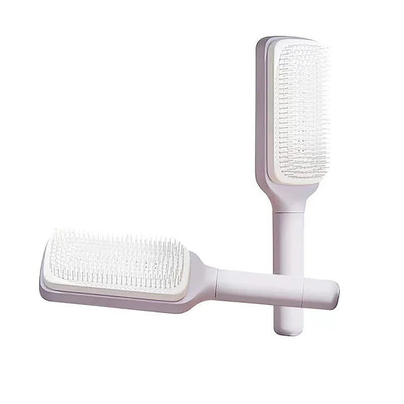 Self Cleaning Hairbrush — One Click Anti Static Scalp Massage Comb