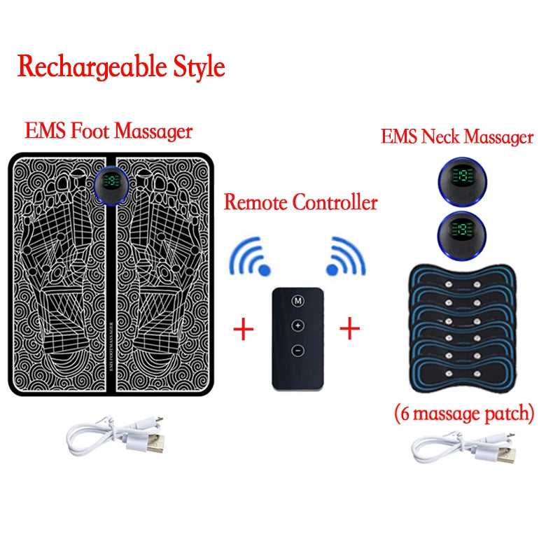 Electric Foot Massager Pad — EMS Therapy with 8 Modes