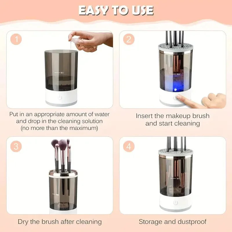 Electric Makeup Brush Cleaner — USB Spinner for All Brush Sizes