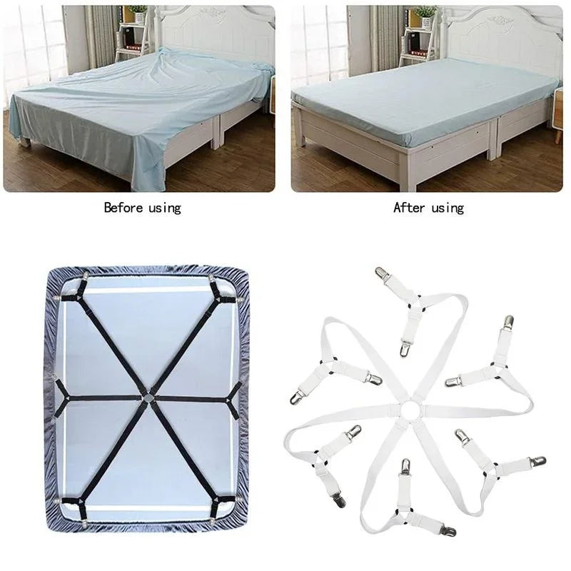 Bed Sheet Holder Clips 12 Pack — Adjustable Non Slip Mattress Grippers