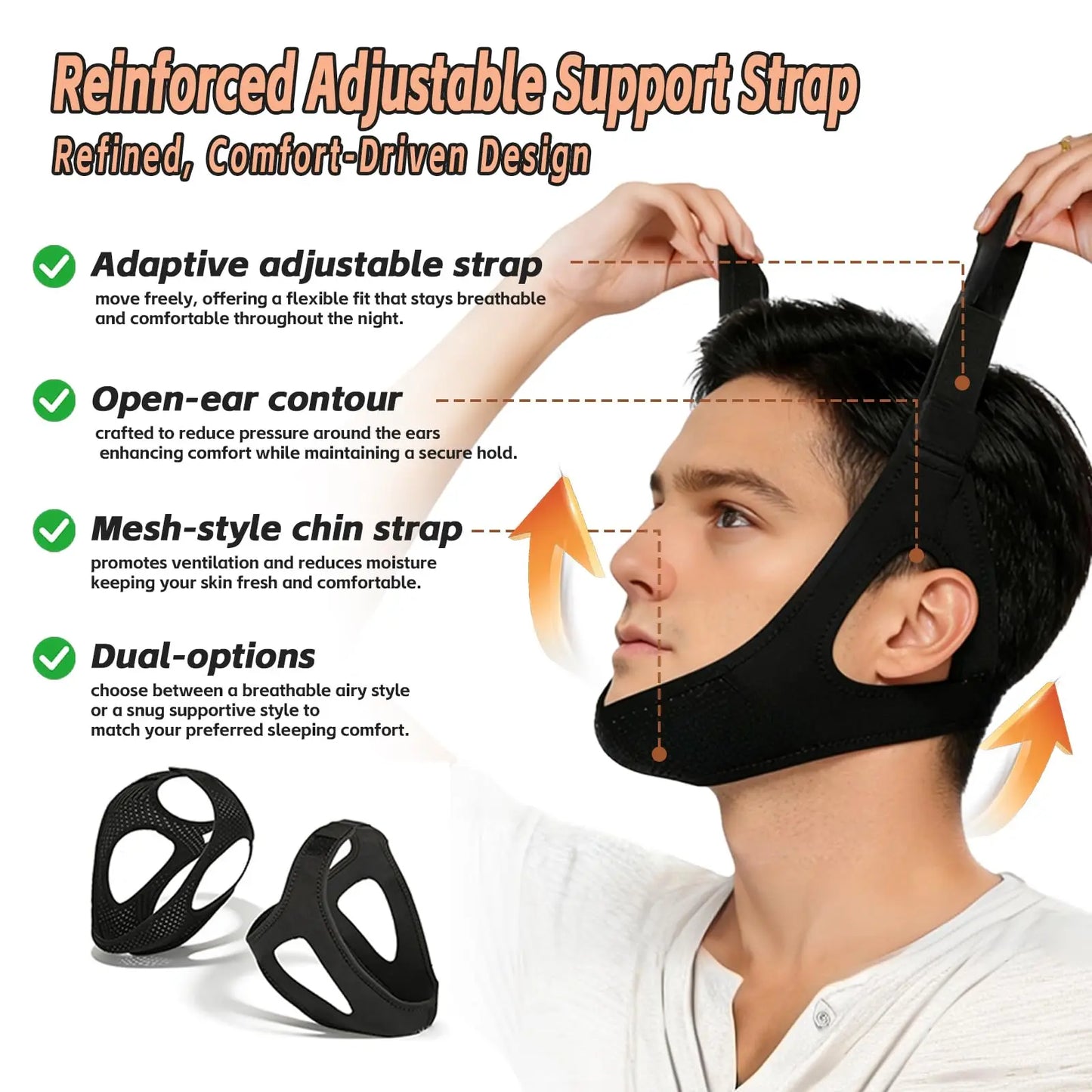 Anti-Snoring Chin Strap — Jaw Support for Quiet Restful Sleep