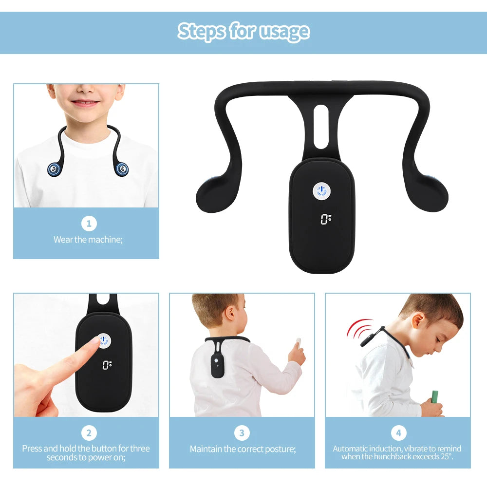 Smart Posture Corrector — Vibration Reminder for Adults & Kids