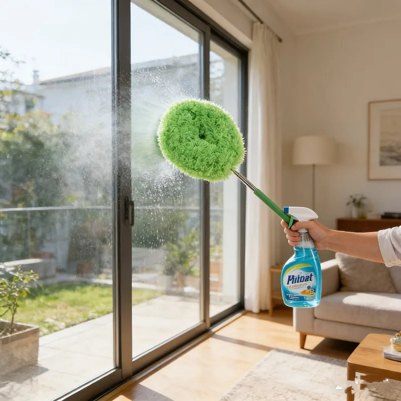 Retractable Ceiling Fan Duster — Extendable 48 Inch Microfiber Pole
