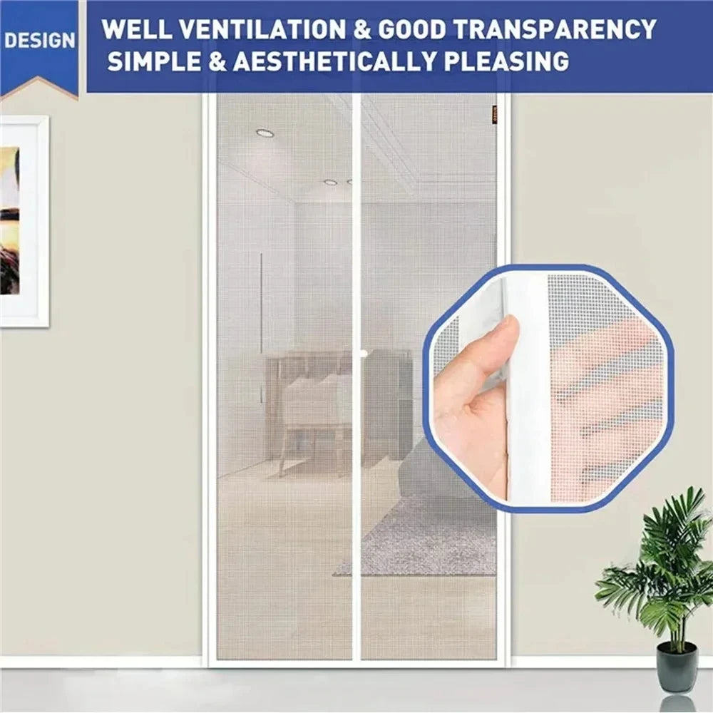 Magnetic Mesh Door Curtain — Hands Free Bug & Mosquito Screen