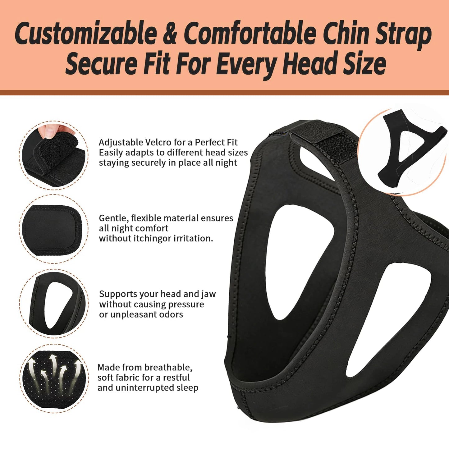 Anti-Snoring Chin Strap — Jaw Support for Quiet Restful Sleep