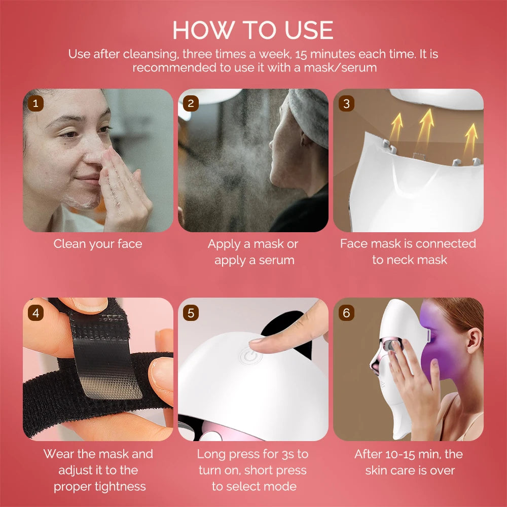 7 Color LED Face & Neck Mask — Photon Skin Rejuvenation Therapy