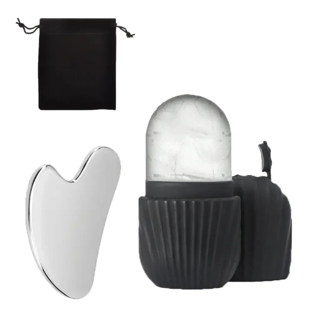 Ice Face Roller & Gua Sha Set — Depuff Contour and Shrink Pores